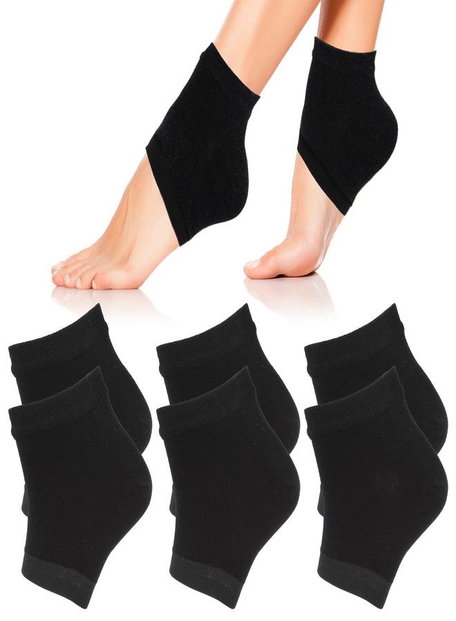 Sibba 3 Pairs Moisturizing Heel Socks Ventilate Gel Heel Open Toe Socks Soft Silicone Socks for Dry Hard Cracked Skin Breathable Reusable SPA Foot Protector Day Night Care Skin - Image 1